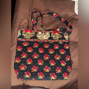 Vera Bradley Black and Red Floral Shoulder Bag